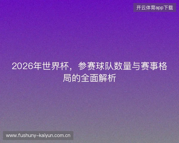 2026年世界杯，参赛球队数量与赛事格局的全面解析